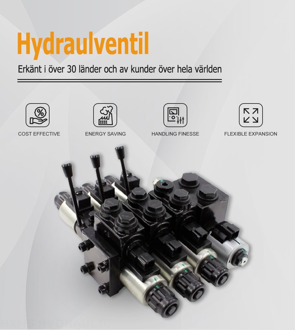 DCV58 Solenoid och Manuell 3 spolar Sektionsstyrvventil